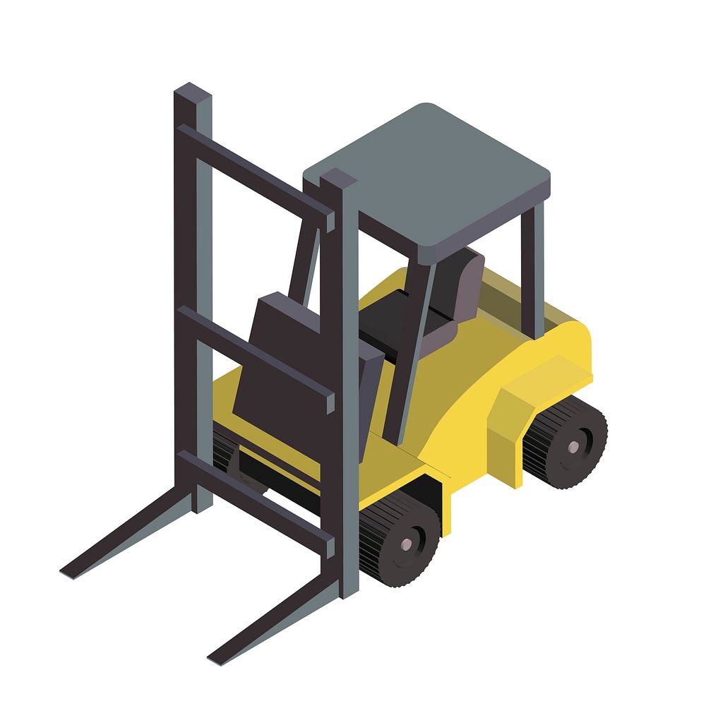 Warehouse forklift isolated on background