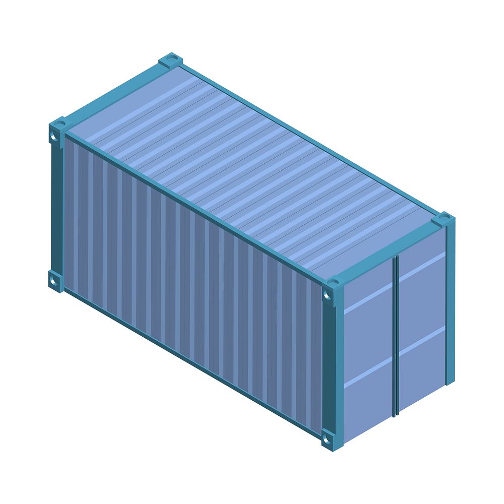 Metal square container isolated on background