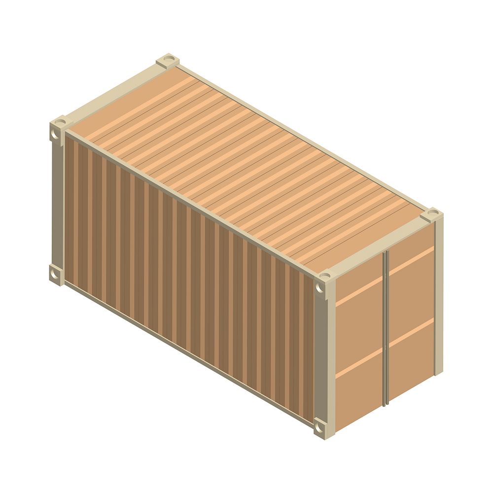 Metal square container isolated on background