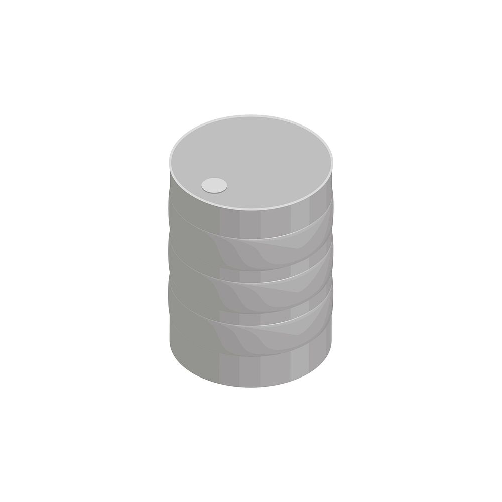 Metal liquid container isolated on background