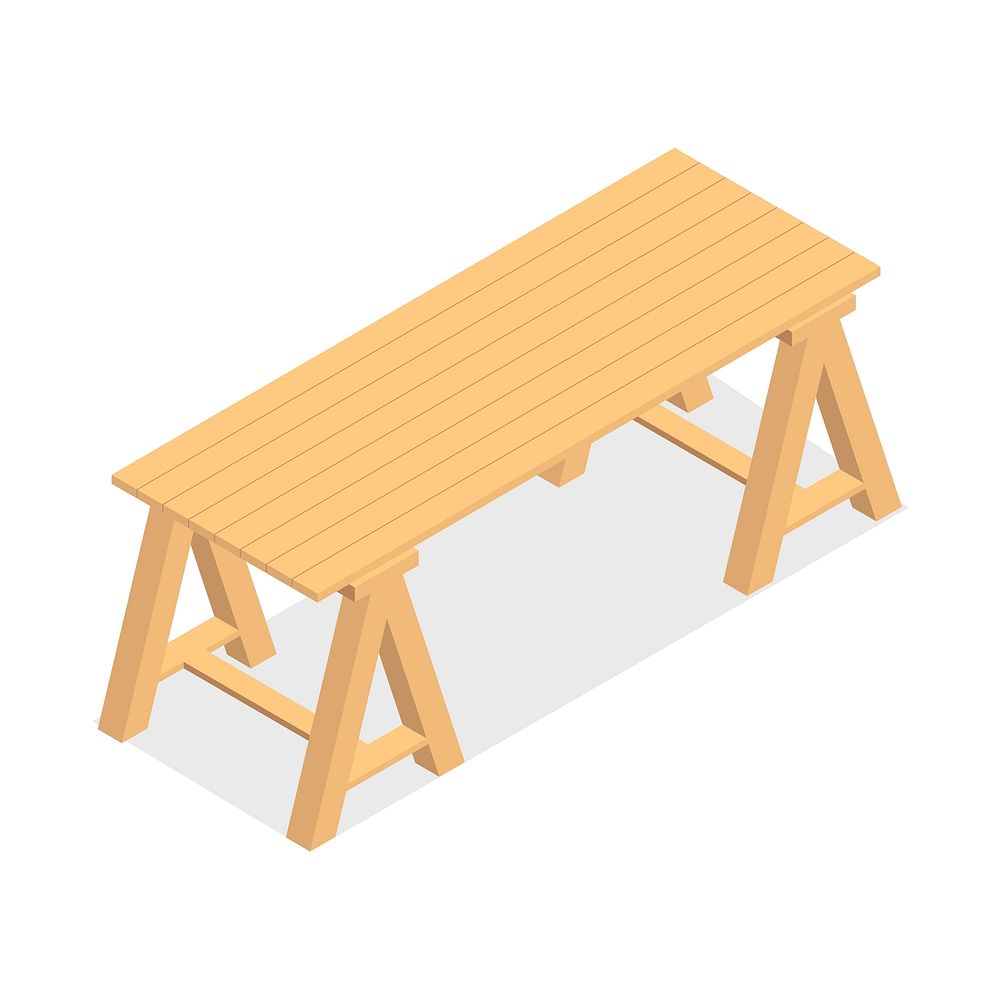 Wooden table isolated on background