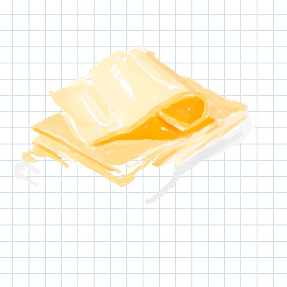 Hand drawn cheese watercolor style