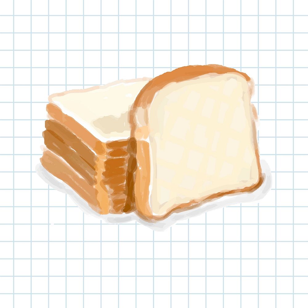 Hand drawn bread watercolor style