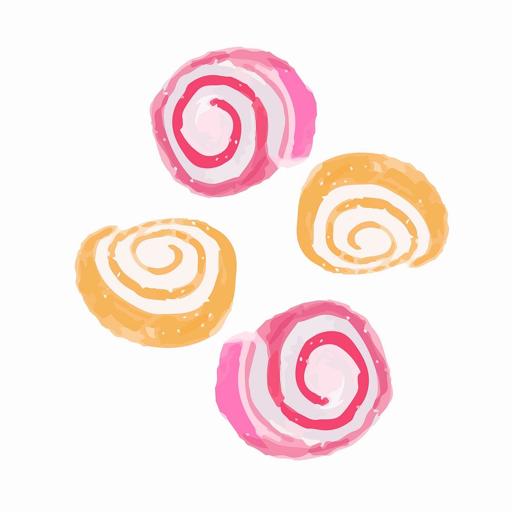 Hand drawn sweets watercolor style