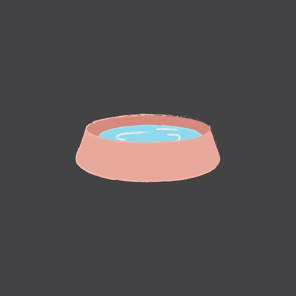 Illustration of a pet's water bowl