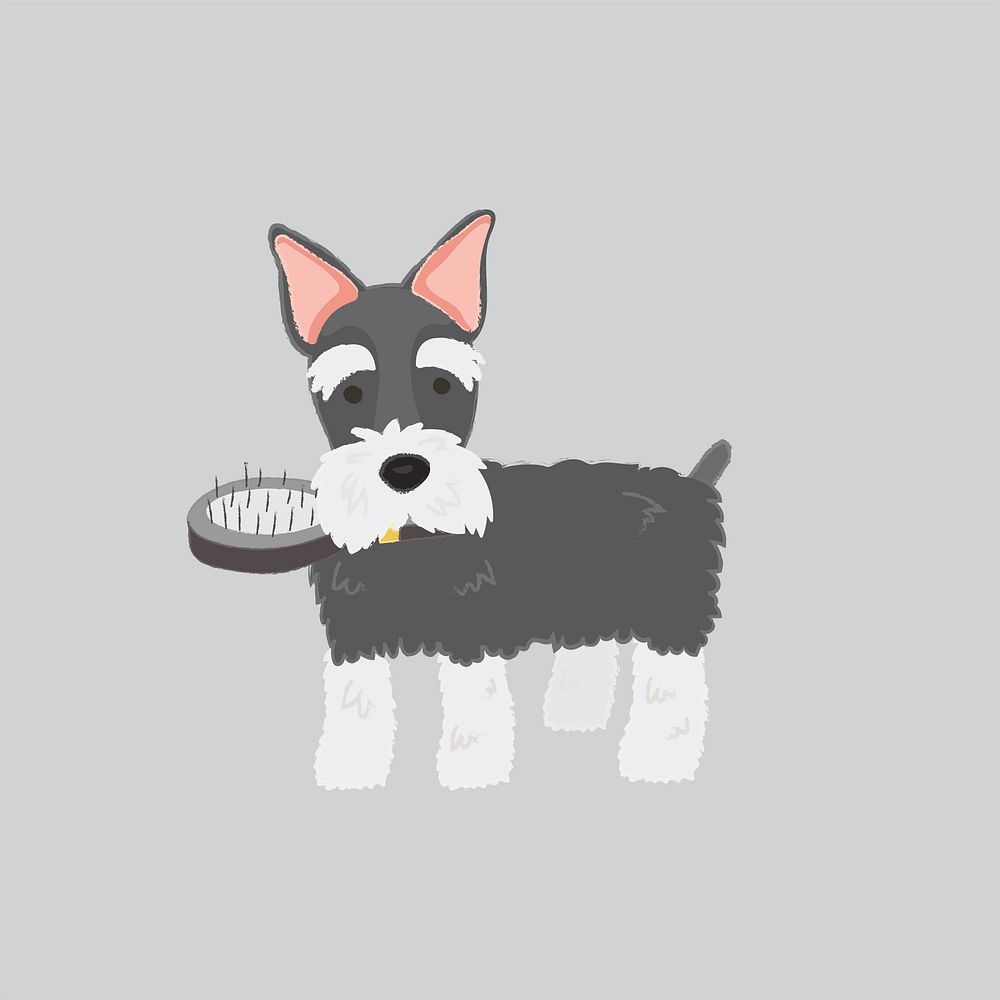 Cute illustration of a schnauzer dog