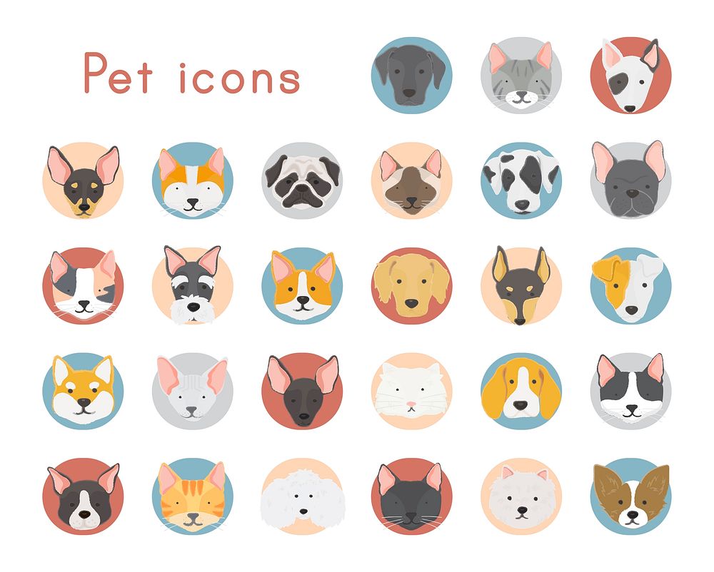 Cats and dogs icons