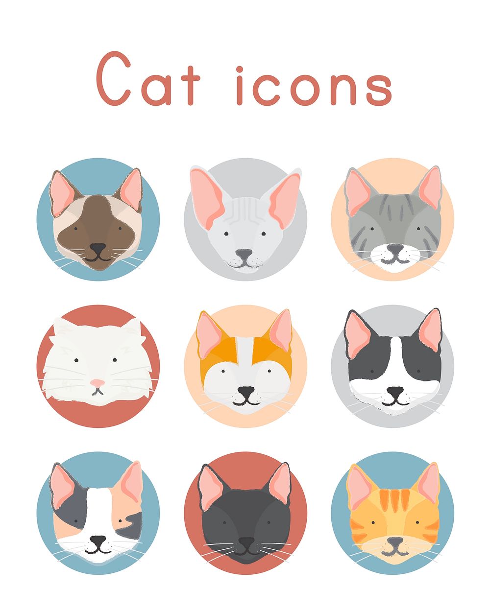 Illustration of cats collection
