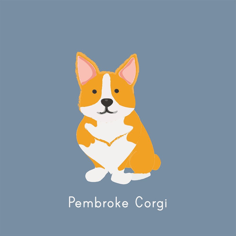 Cute illustration of a corgi dog