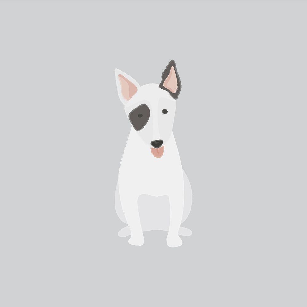 Cute illustration of a bull terrier dog