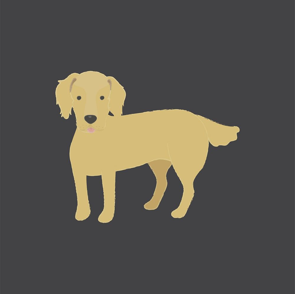 Cute illustration of a golden retriever dog