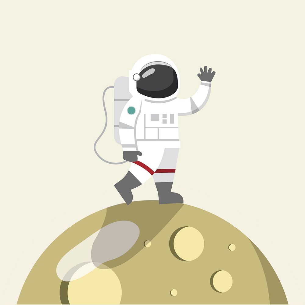 Astronaut on the moon vector
