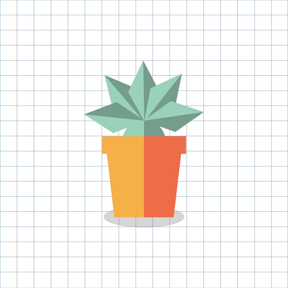 Illustration of a colored cactus in a pot