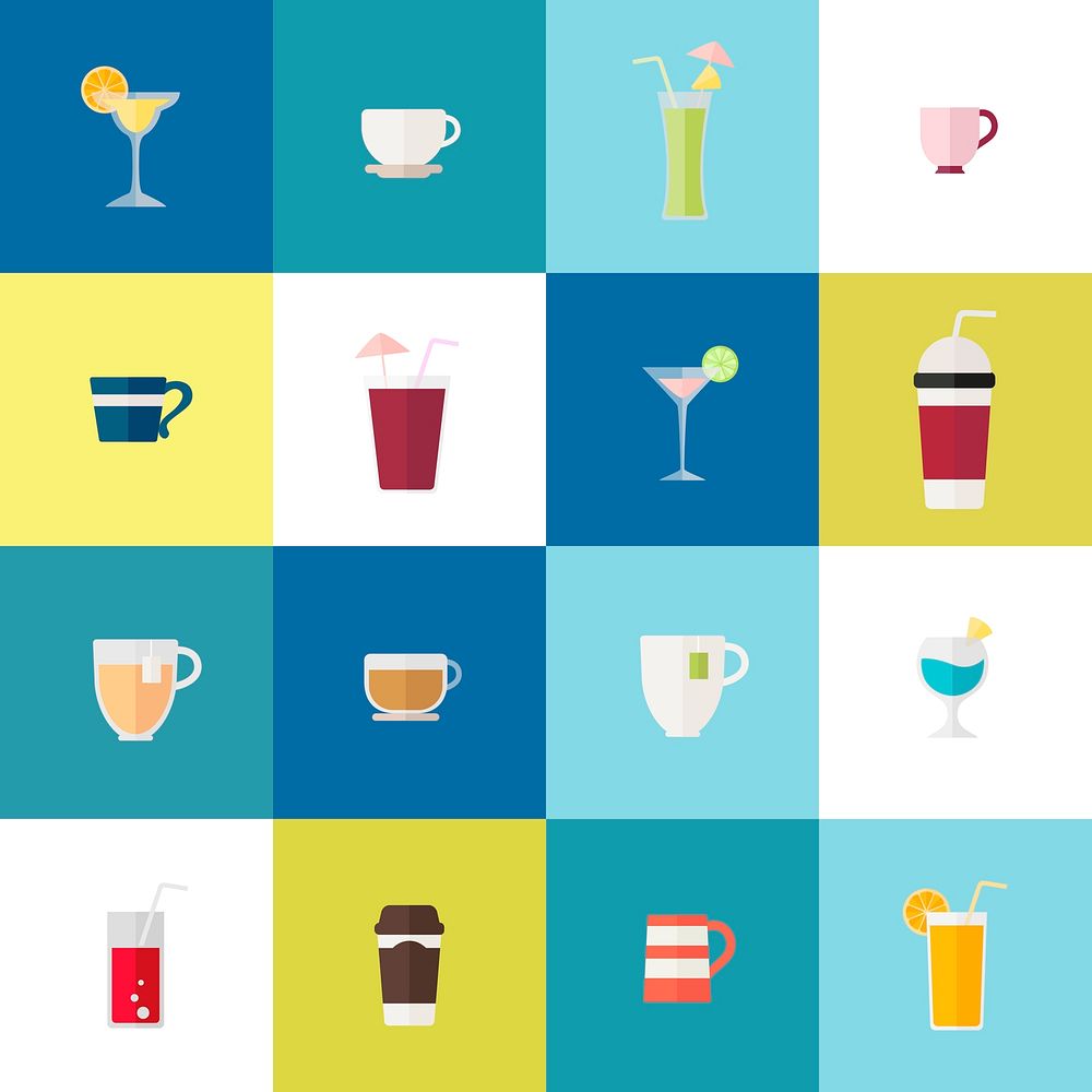 Collection of beverage vectors Free Vector rawpixel