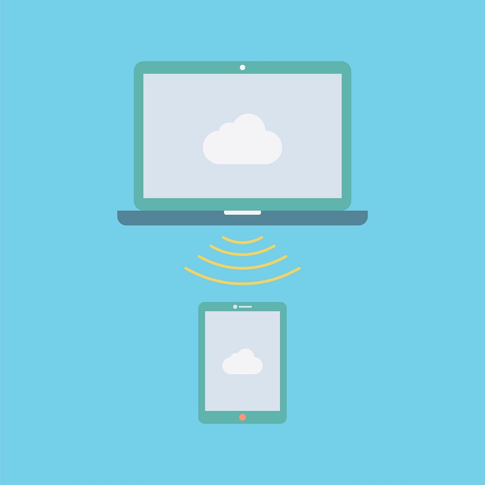 Illustration of laptop and tablet connection