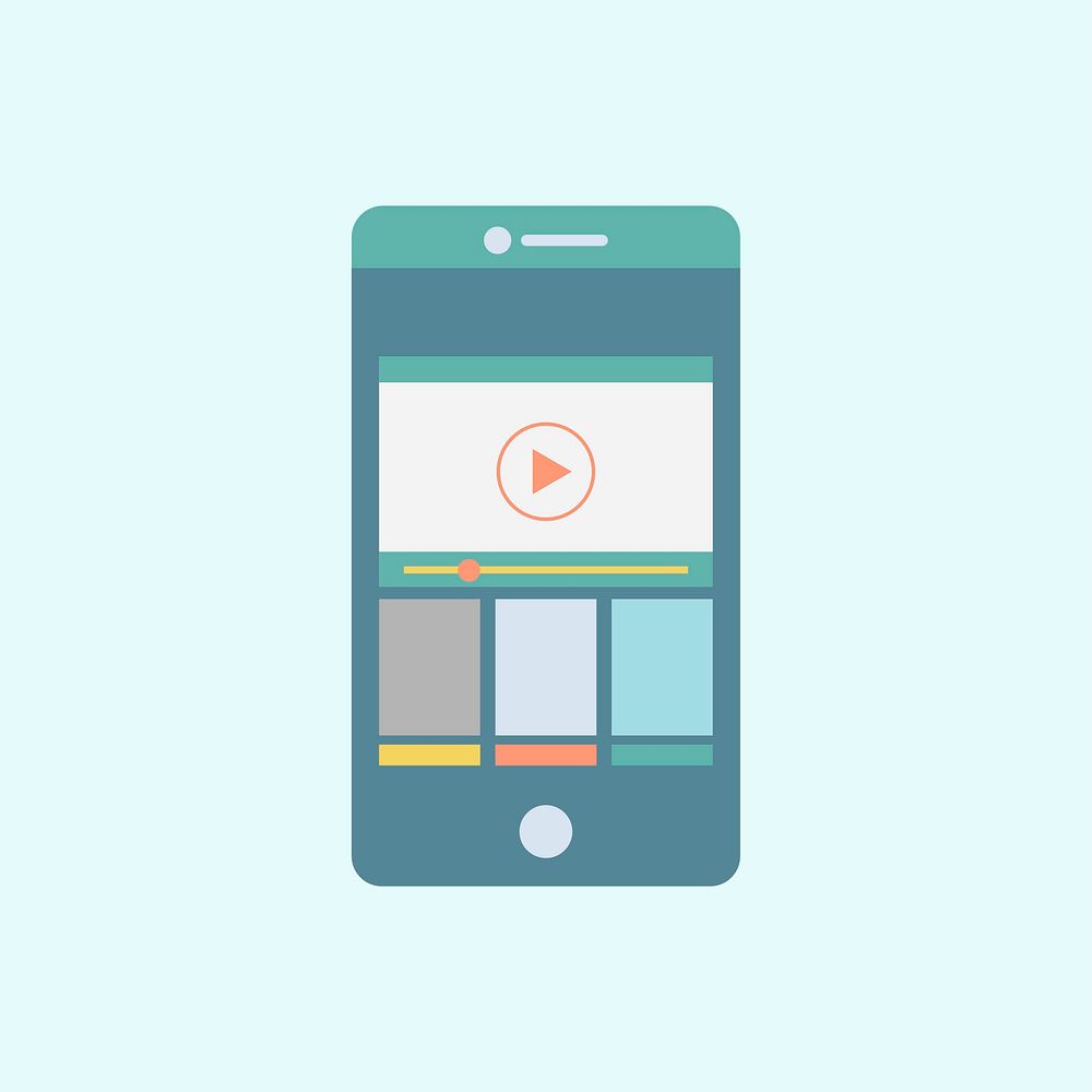 Streaming on mobile phone vector