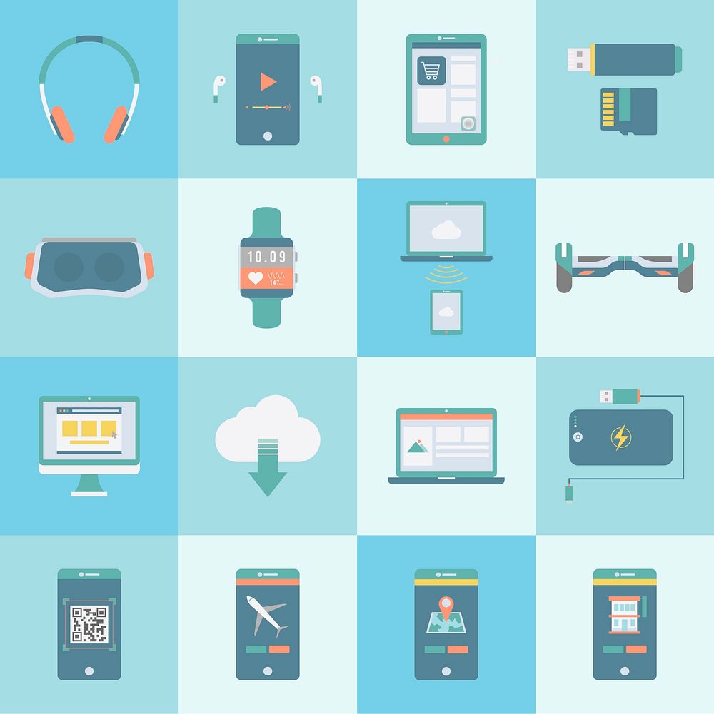 Collection of digital devices vectors