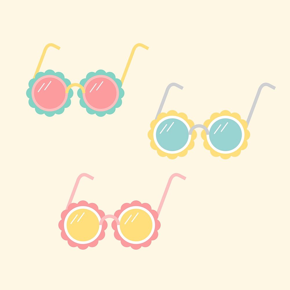 Illustration of girly sunglasses