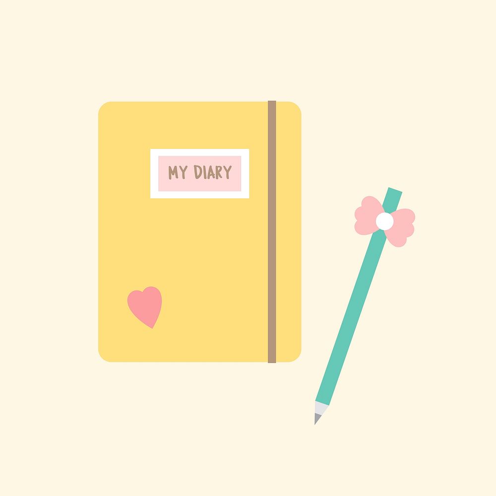 Illustration of a girly notebook