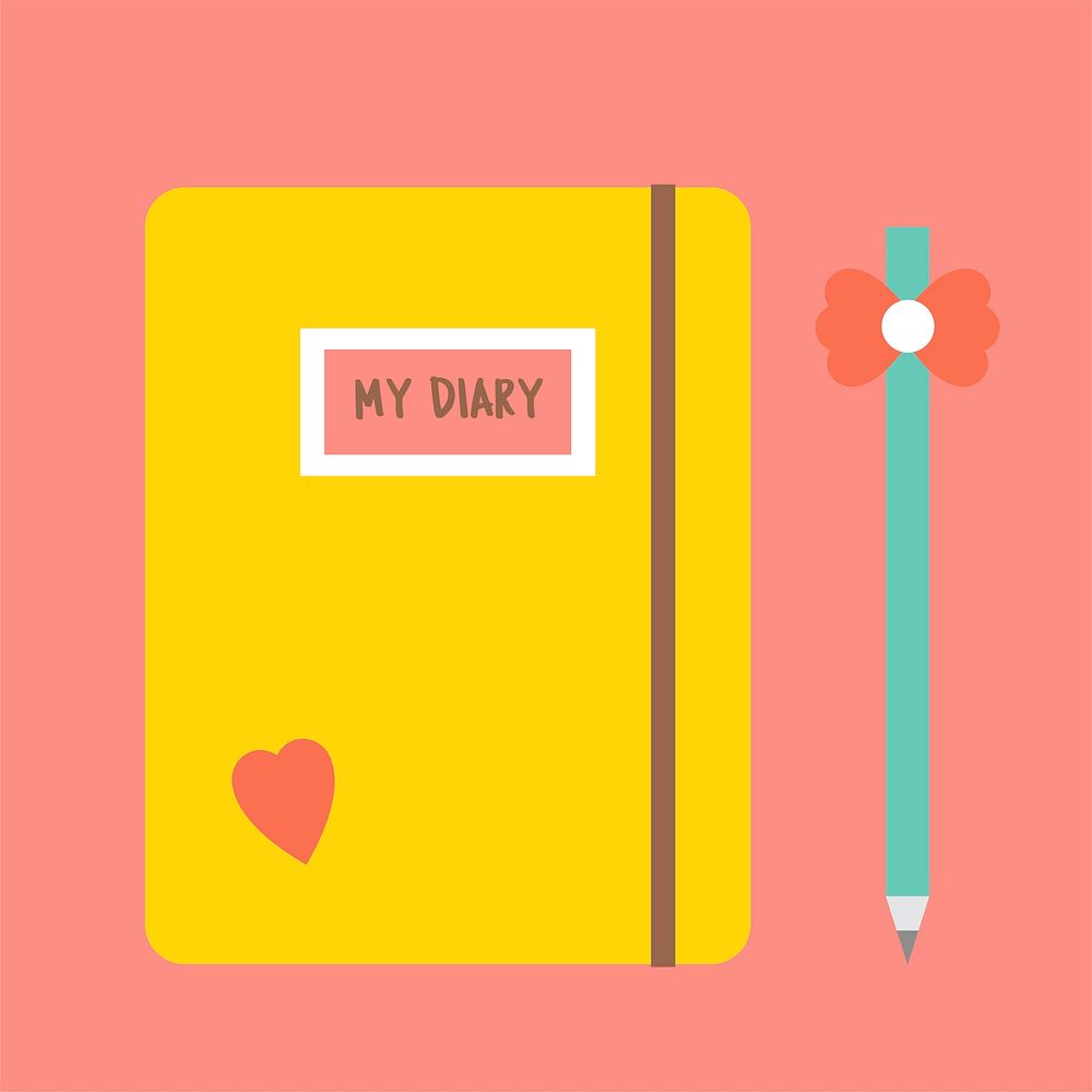 Simple illustration of a girly diary