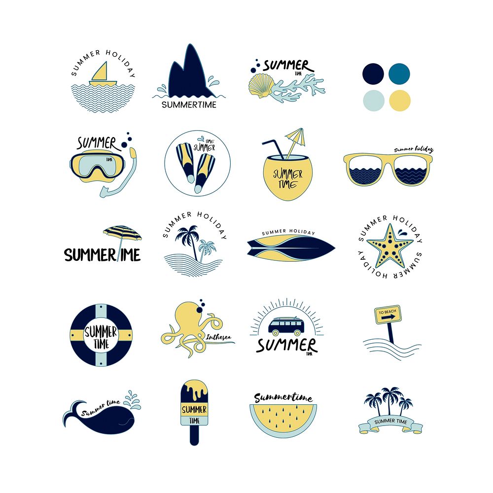 Vector of summer icons set