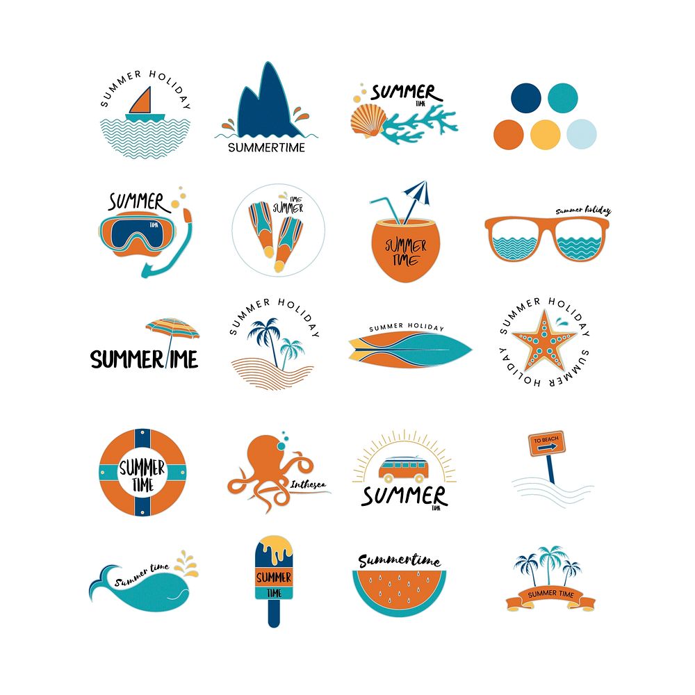 Vector of summer icons set
