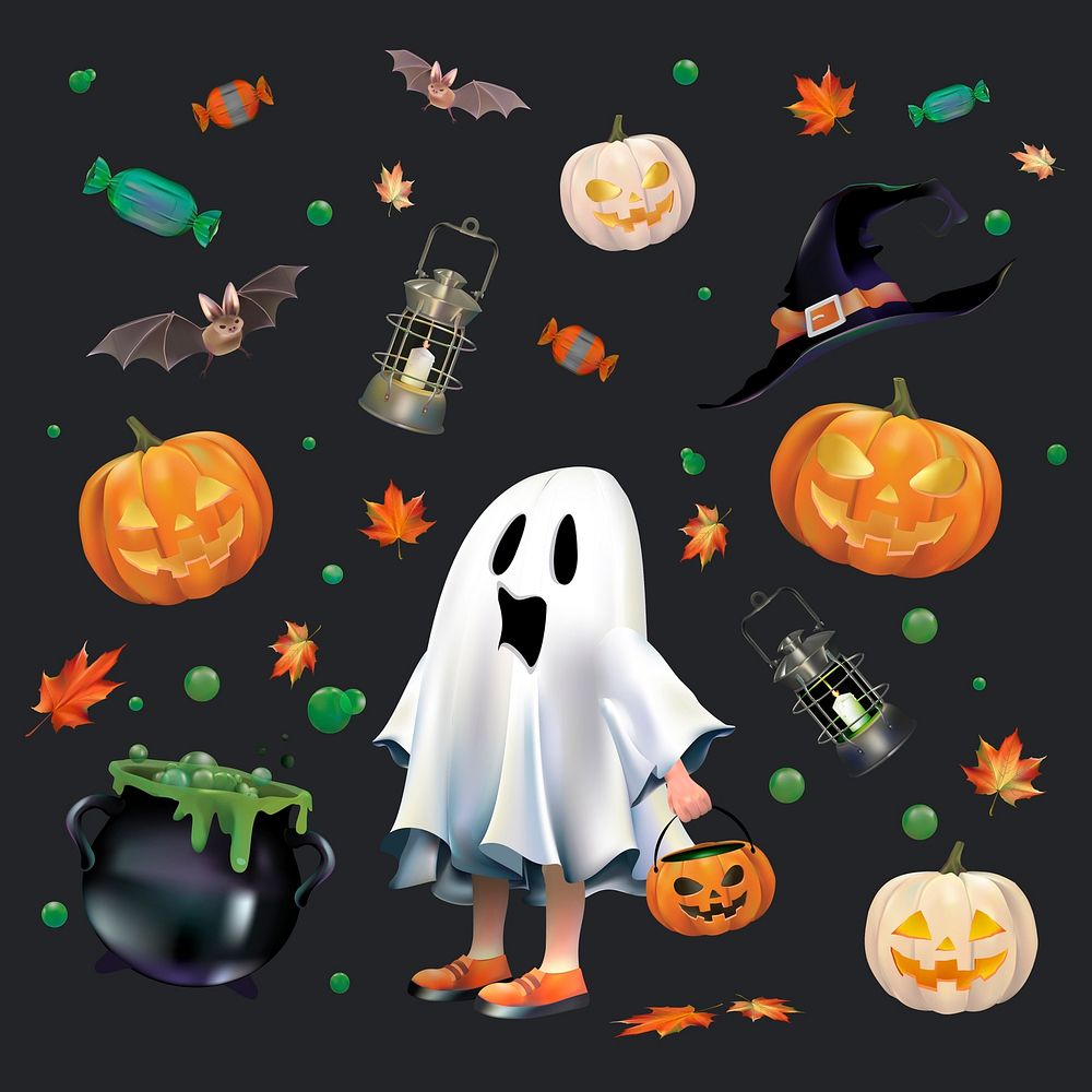 Compilation of a Halloween symbols