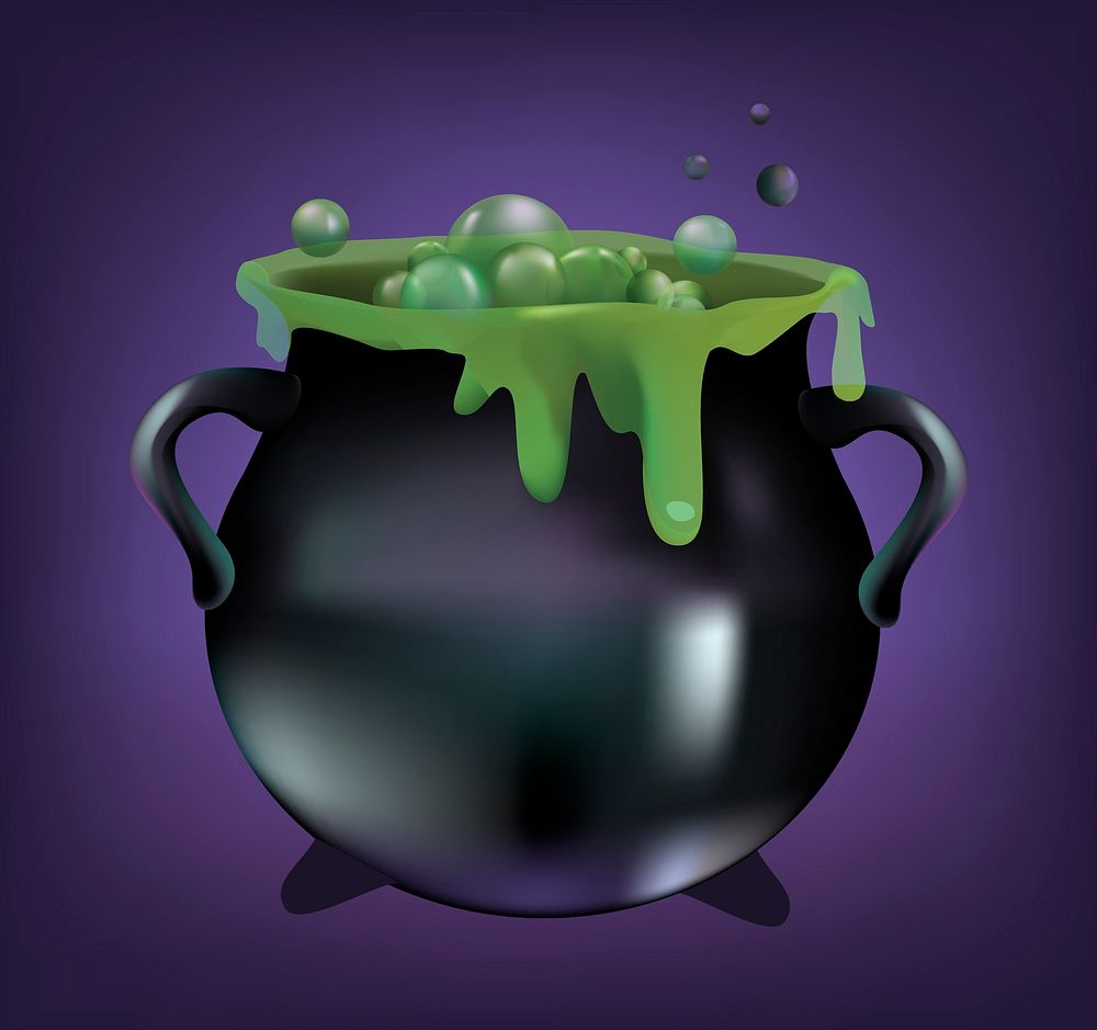 Illustration of a boiling cauldron