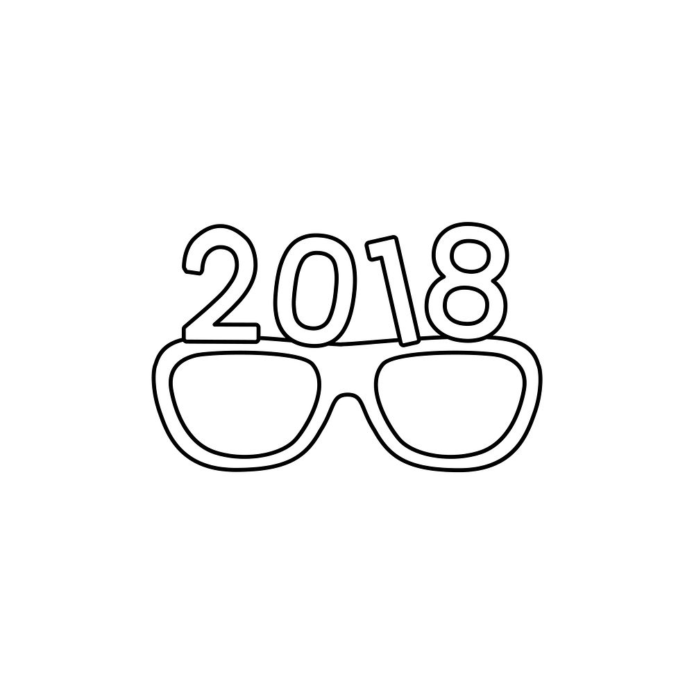 Illustration of party eyeglasses icon