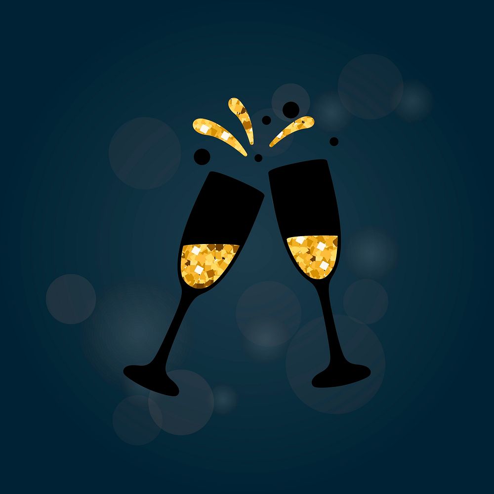 Illustration of a champagne toast