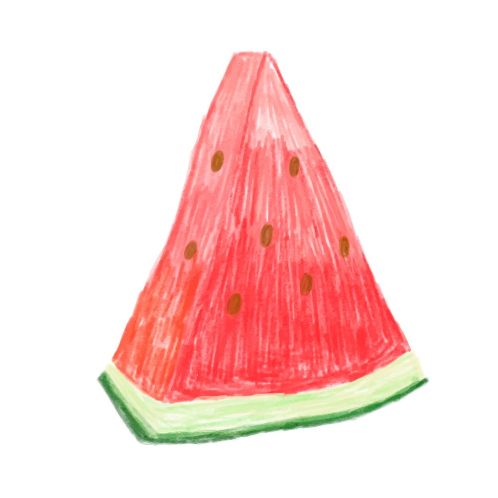 Illustration of hand drawn watermelon icon isolated on white background