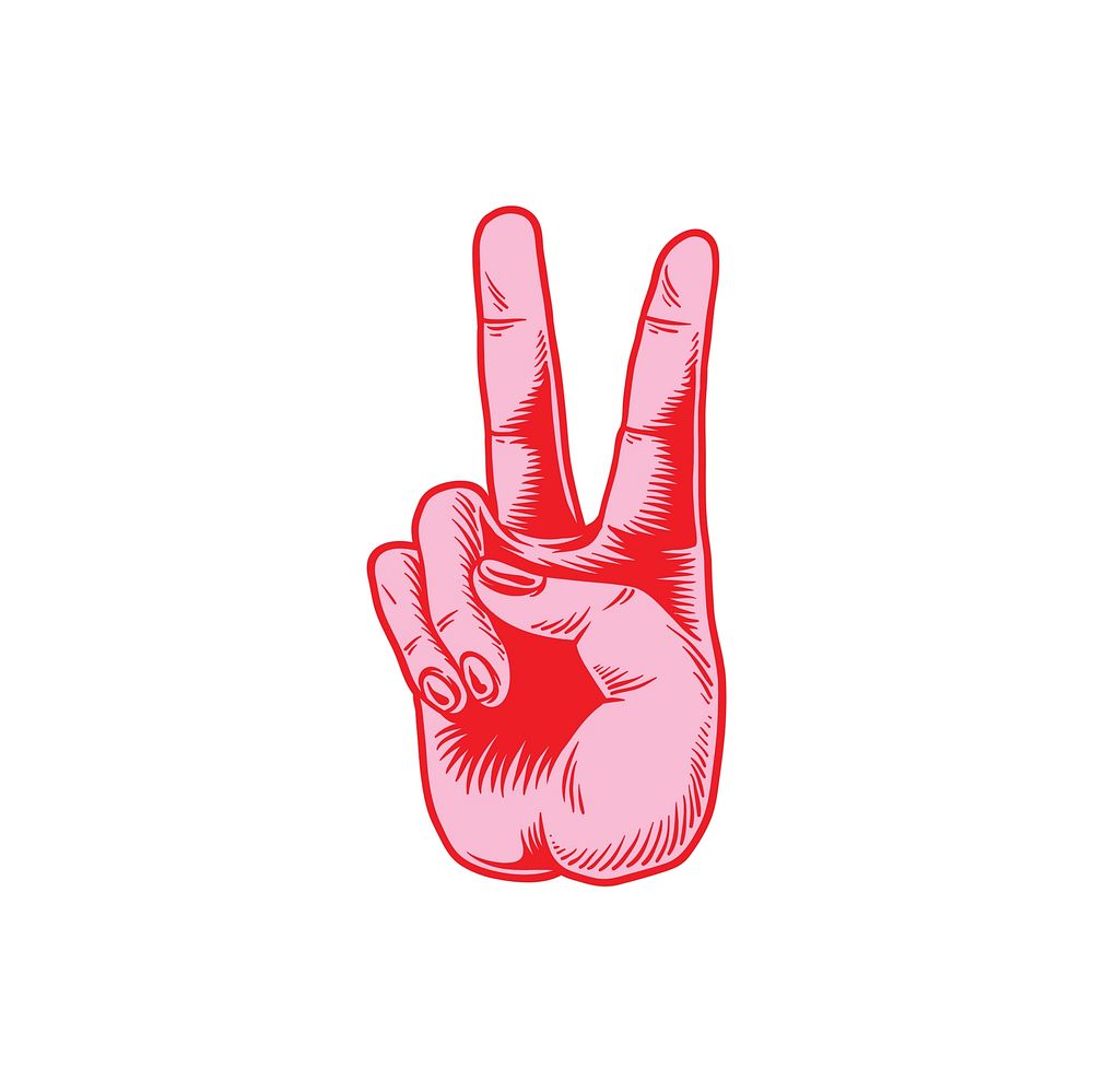 Illustration of victory hand sign