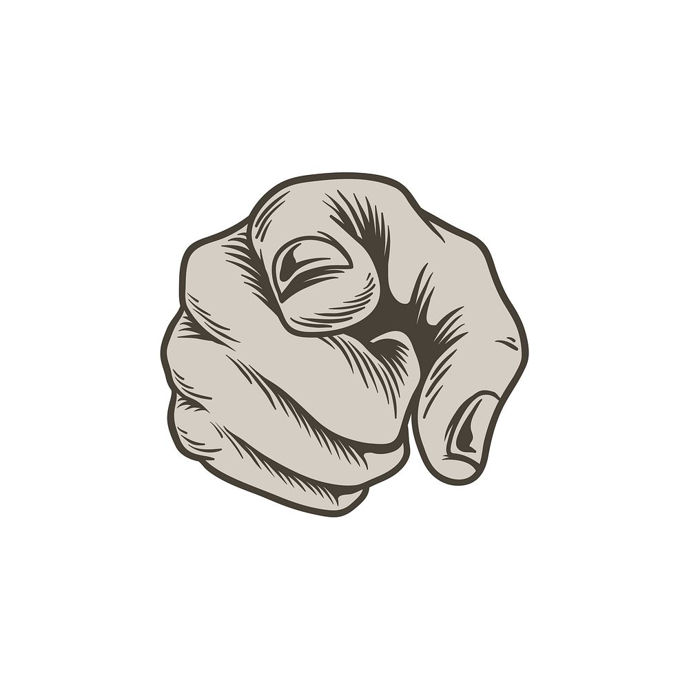 Illustration of pointing hand icon