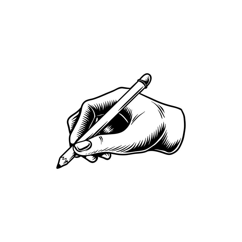 Ilustration of a hand writing with a pencil