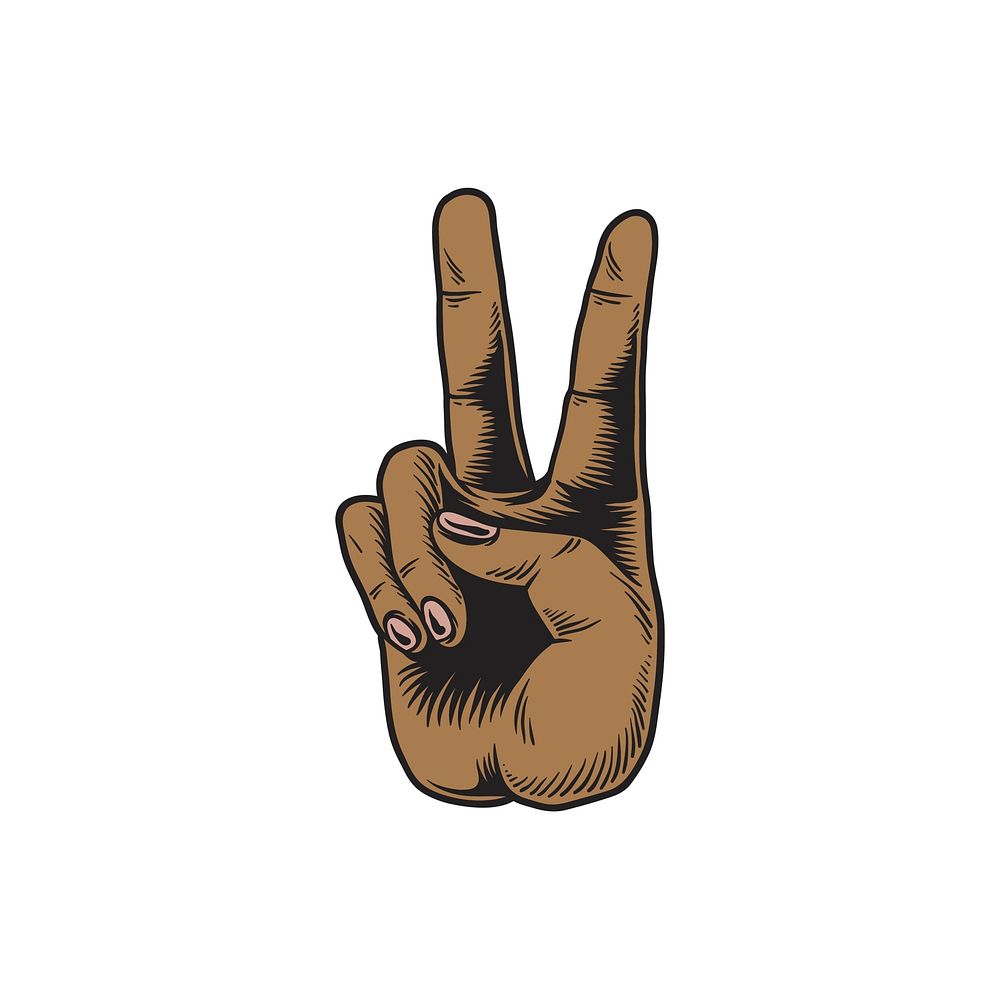 Illustration of victory hand sign