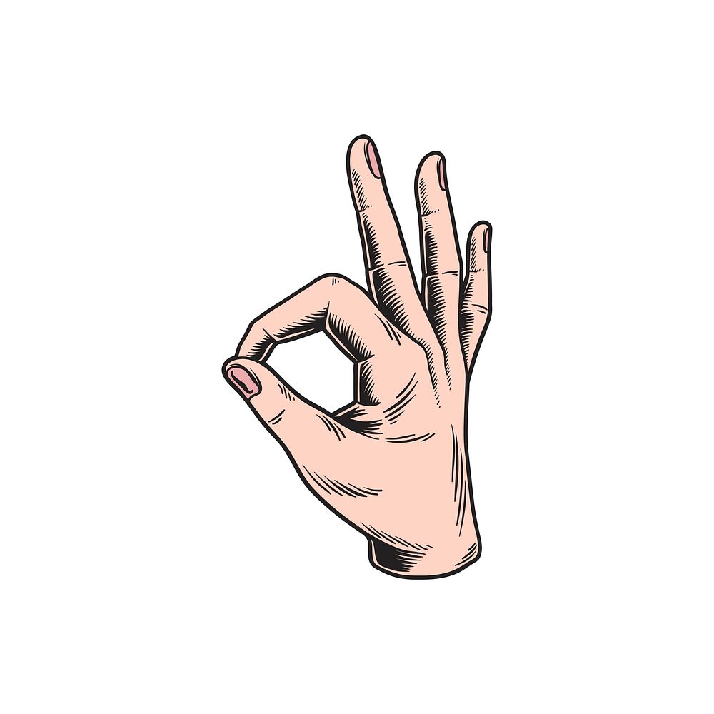 Illustration of a hand making an ok sign