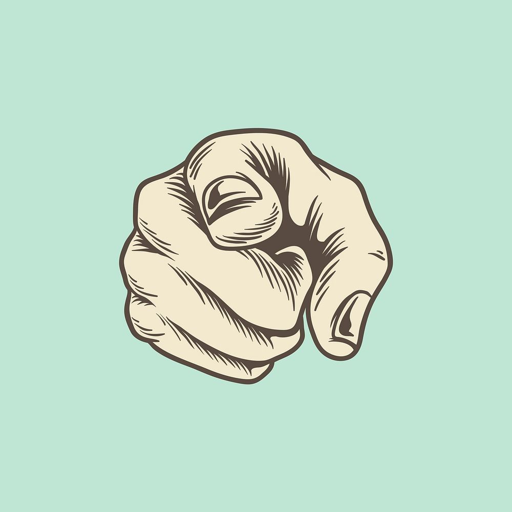 Illustration of pointing hand icon
