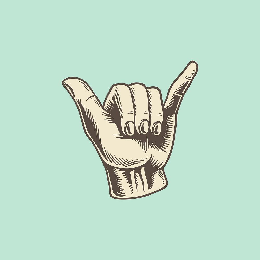 Illustration of rock and roll hand sign