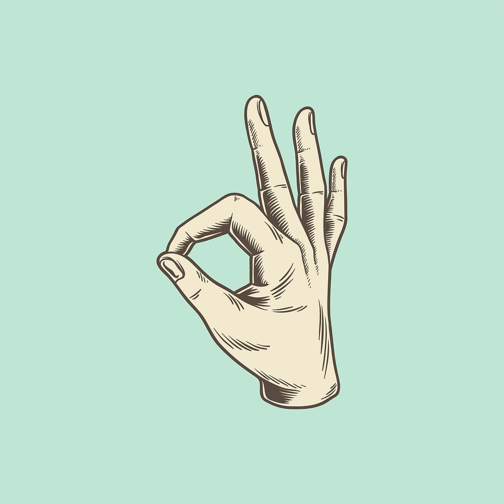 Illustration of a hand making an ok sign