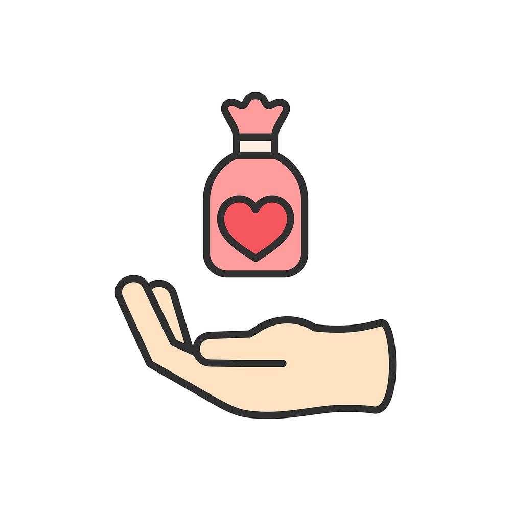 Illustration of donation support icons