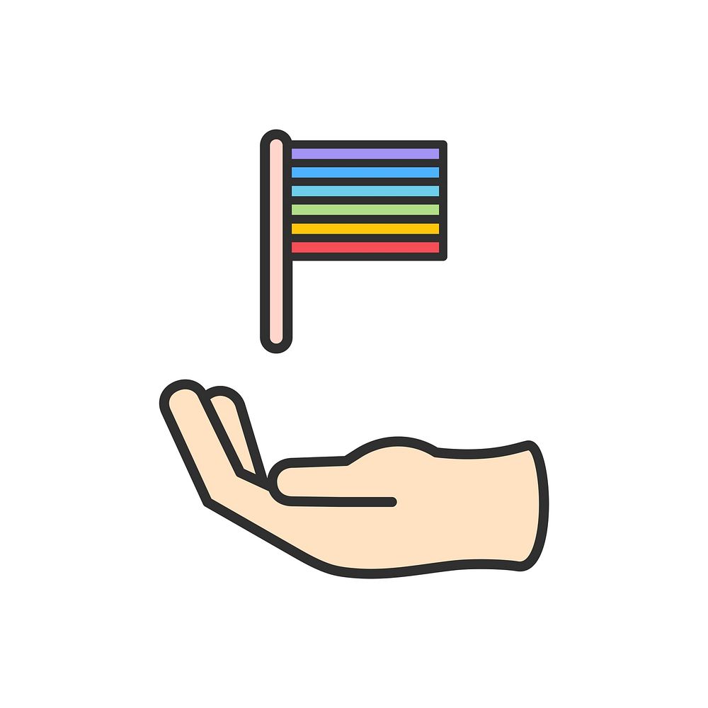 Illustration of LGBTQ support icons