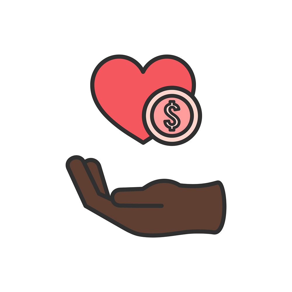 Illustration of donation support icons