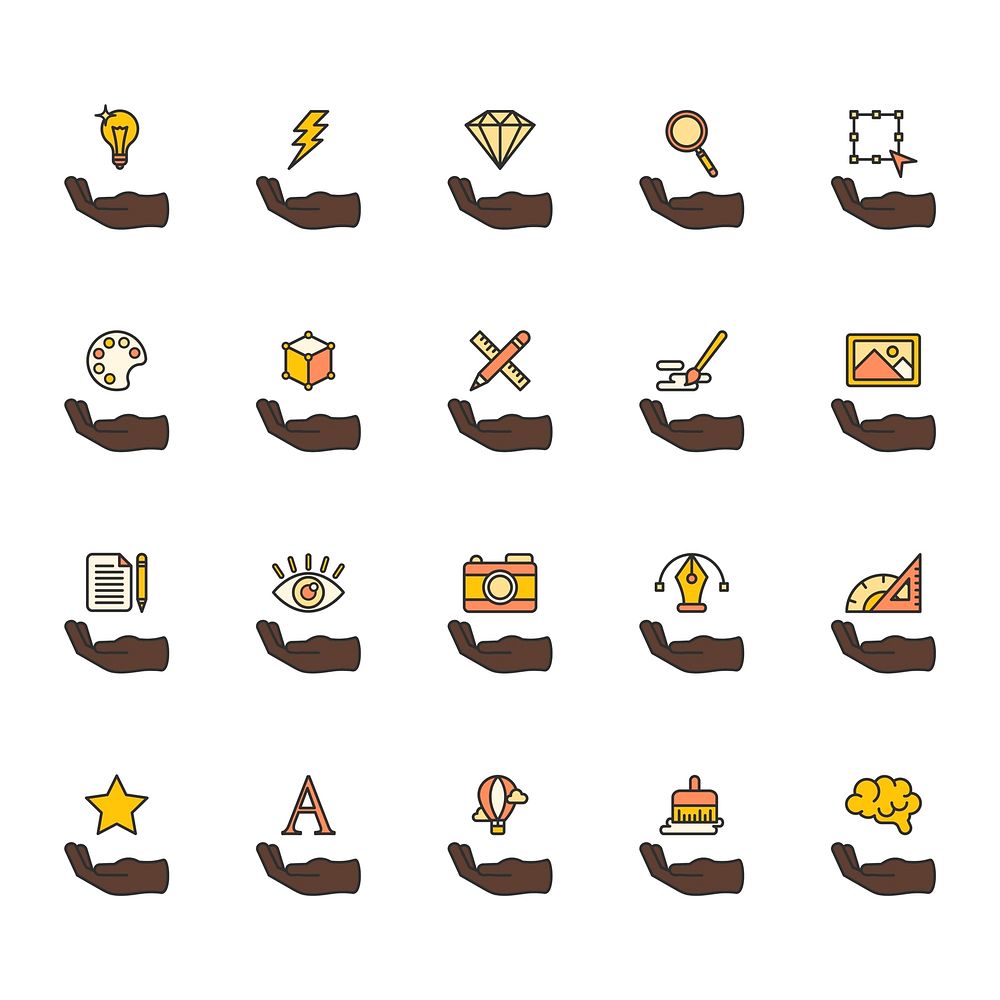 Illustration of graphic design icons set