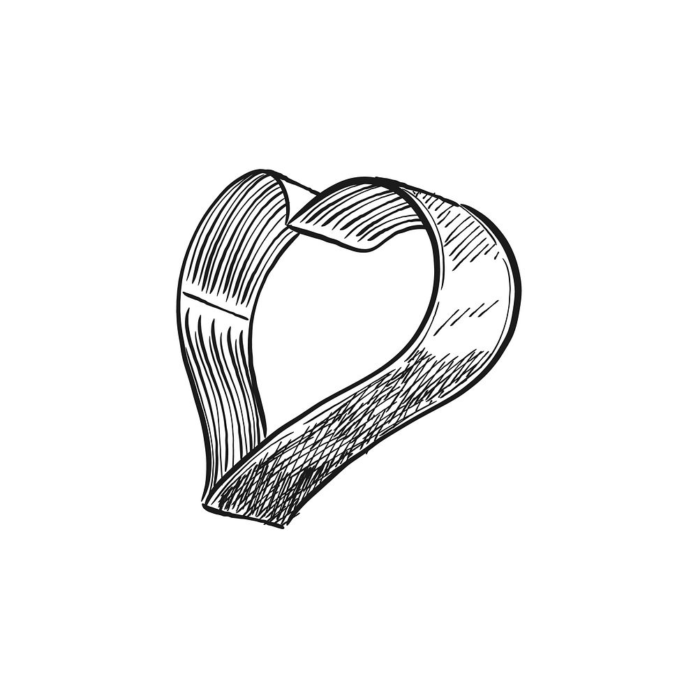 Vintage illustration of a heart shaped cookie cutter