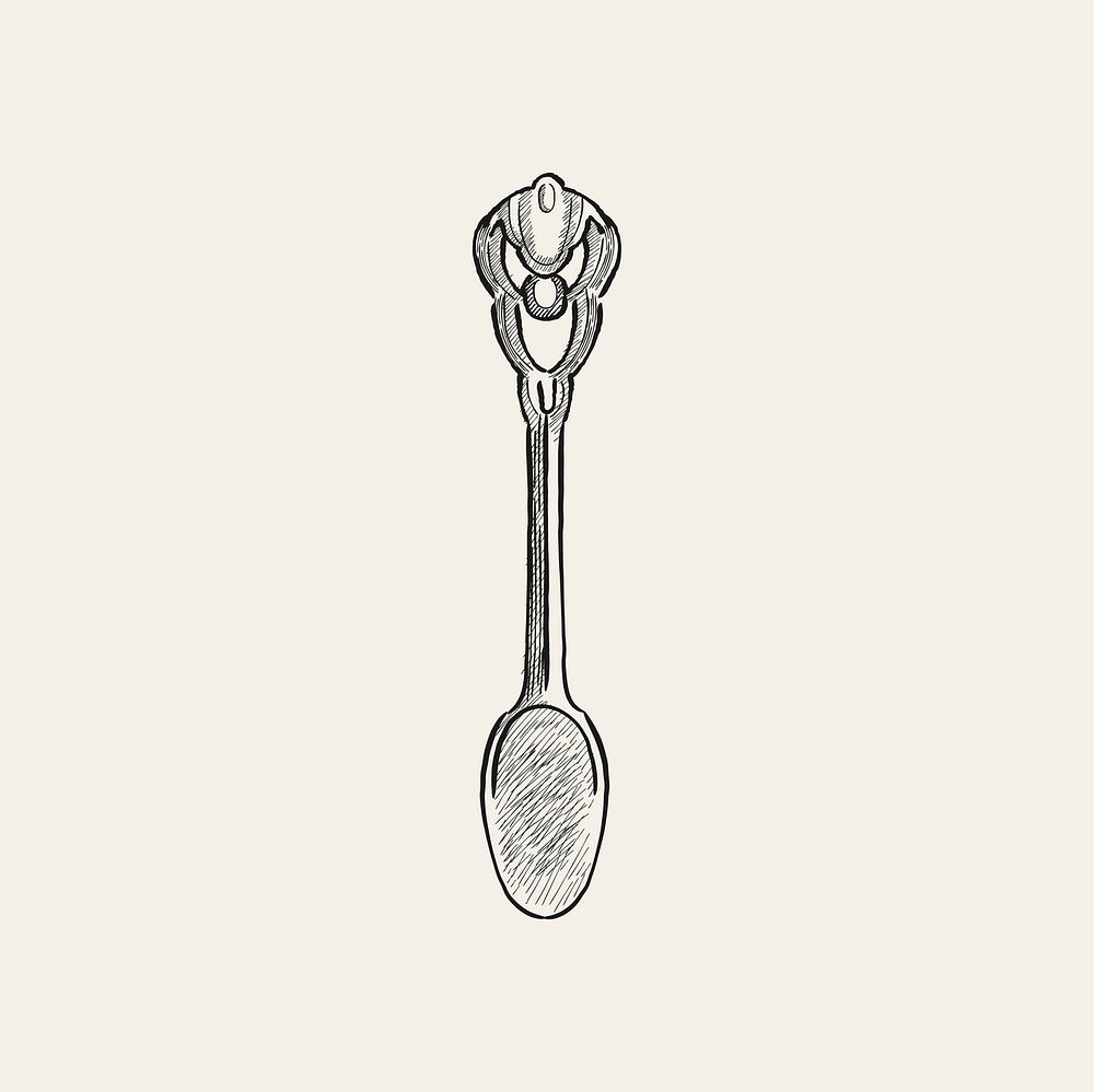 Vintage illustration of a spoon
