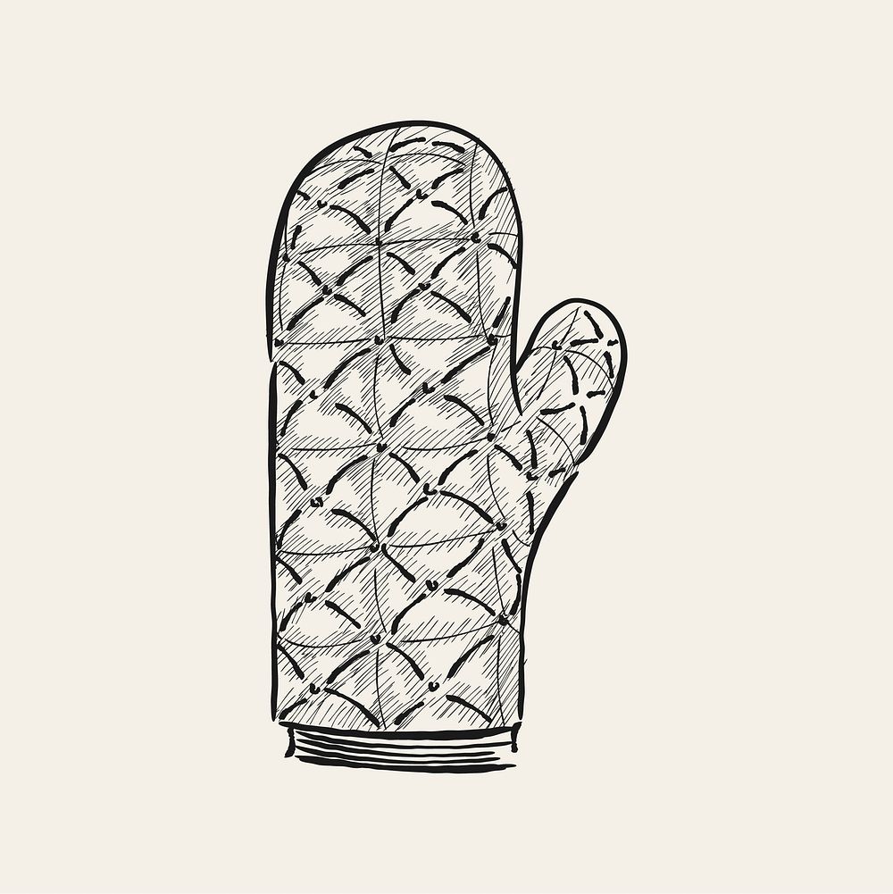Vintage illustration of an oven mitten