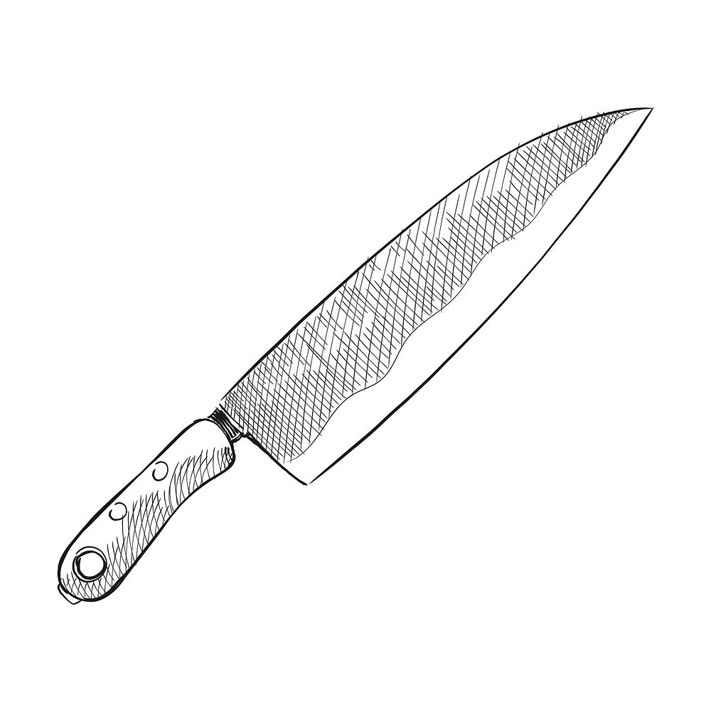 Vintage illustration of a kitchen knife