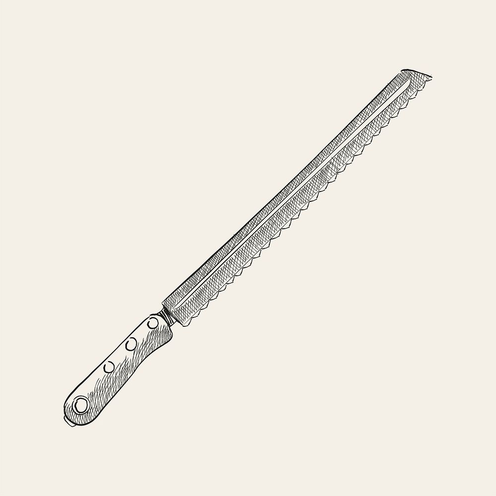 Vintage illustration of a bread knife