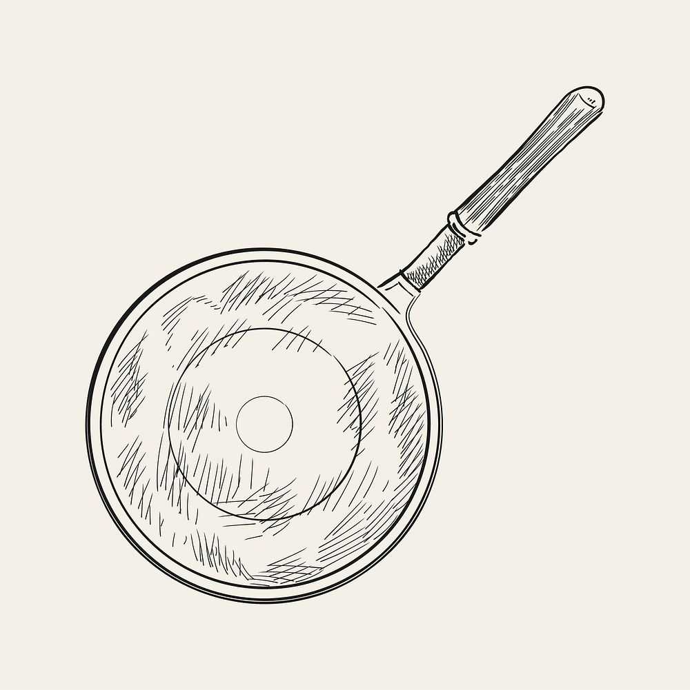 Vintage illustration of a saute pan