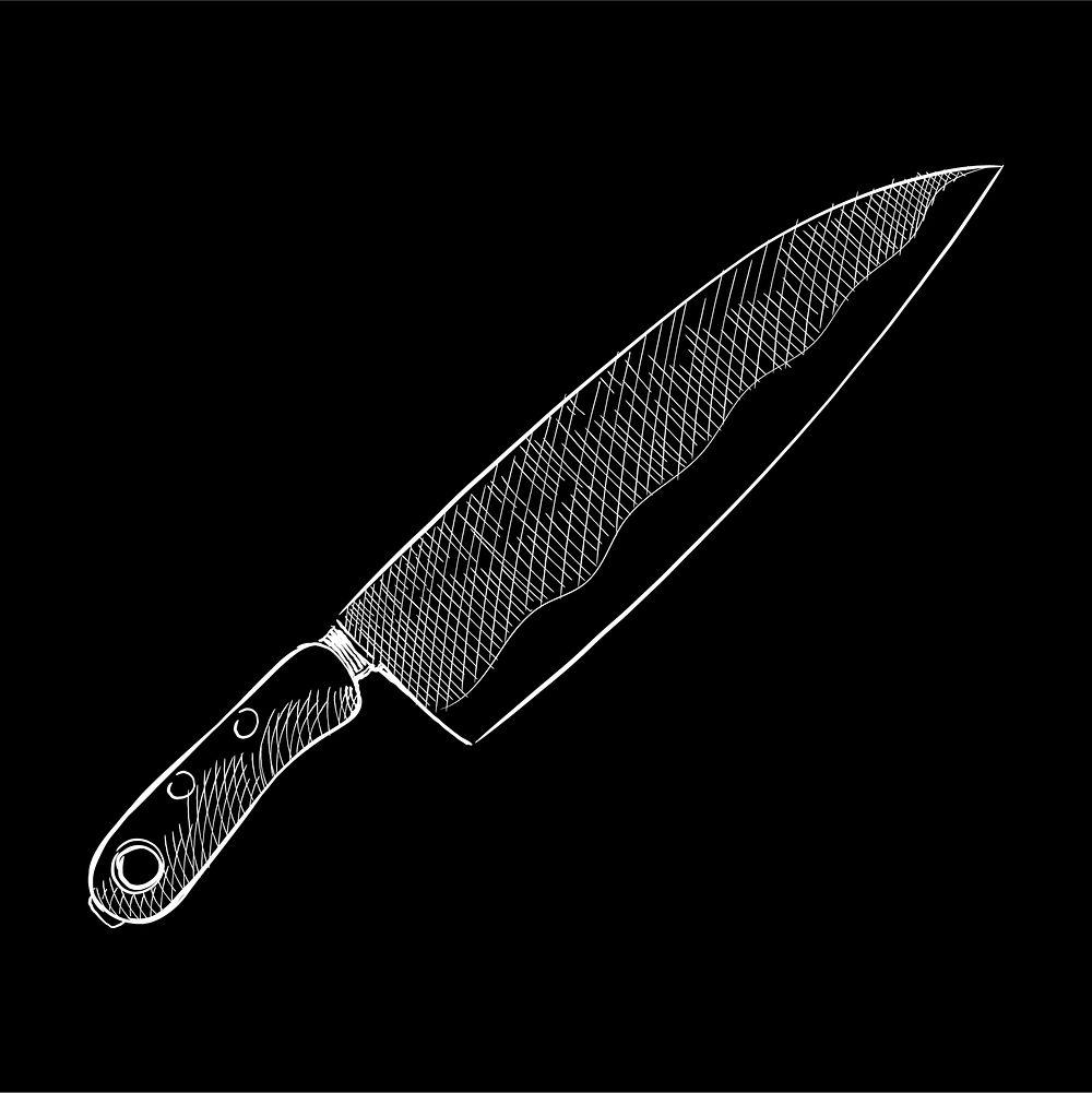 Vintage illustration of a kitchen knife